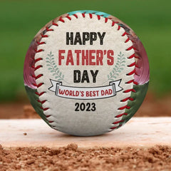 Custom Photo Happy Father's Day 2024 - Personalized Baseball