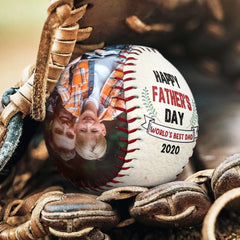 Custom Photo Happy Father's Day 2024 - Personalized Baseball